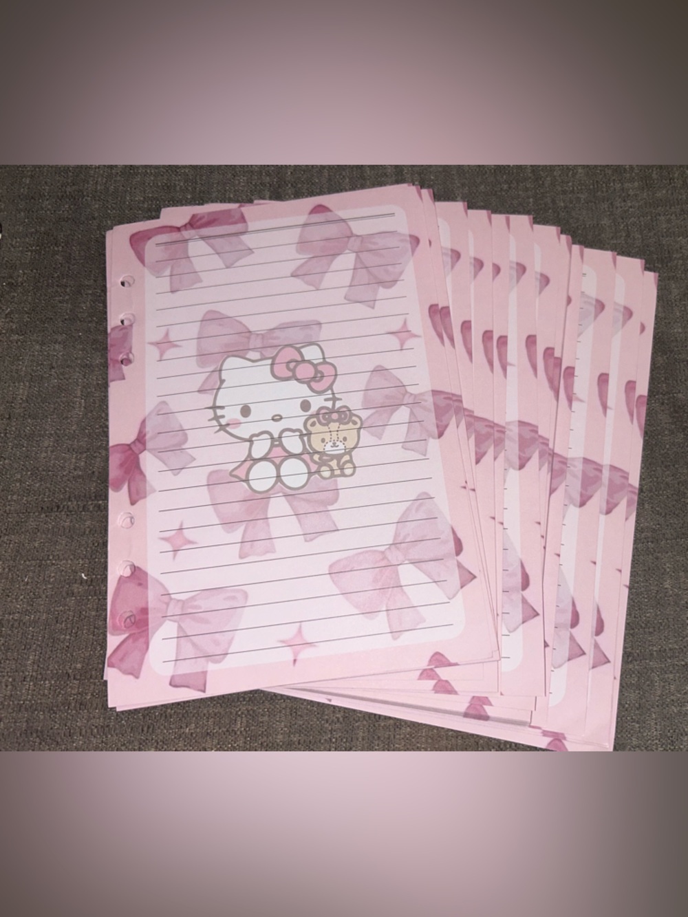 Printed Hello Kitty Pink & Gold Leopard Print A5 Binder and Paper inserts - Picture 4 of 4